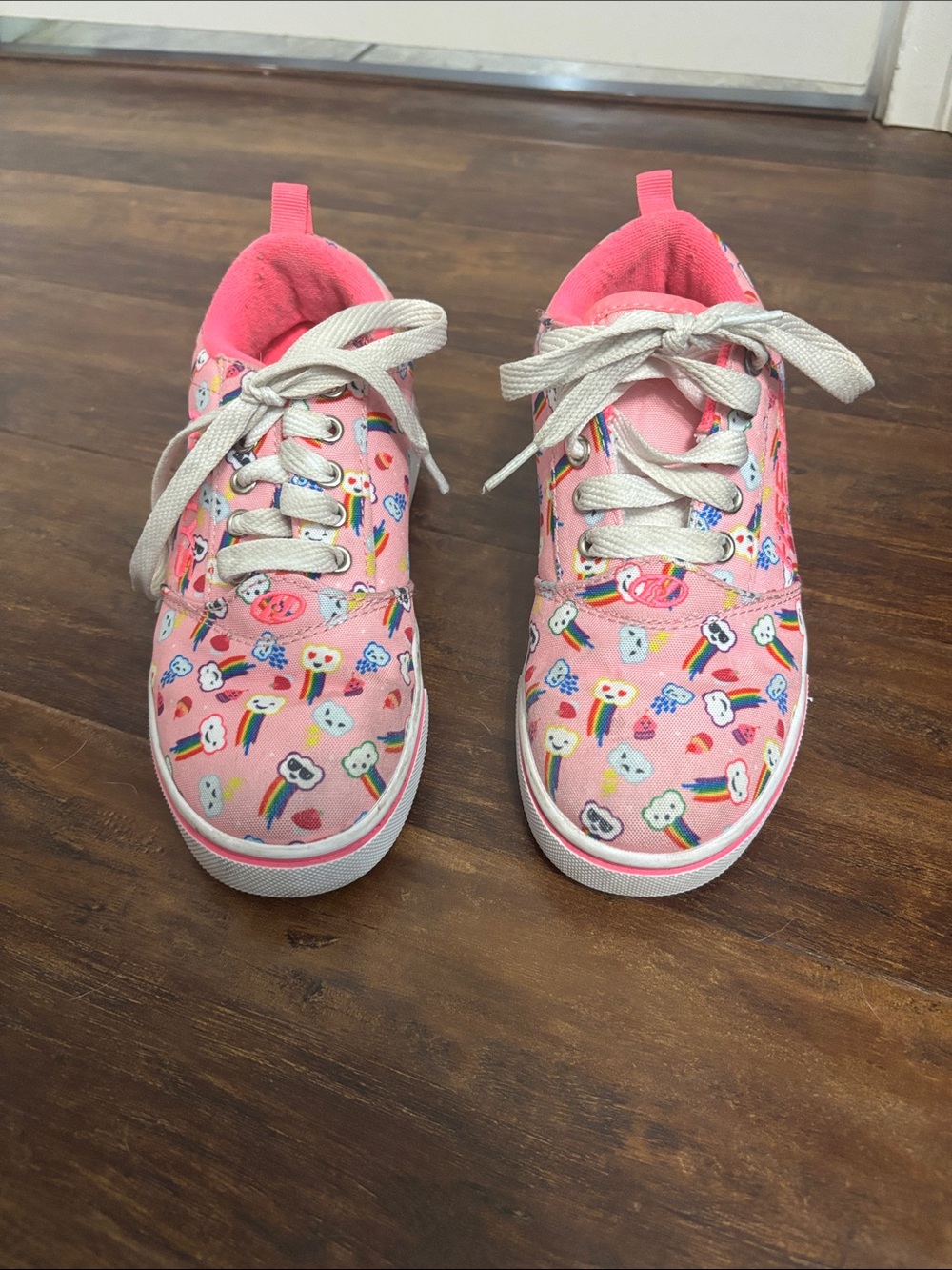 Heely’s Kids Pink Rainbow & Cloud skating shoes